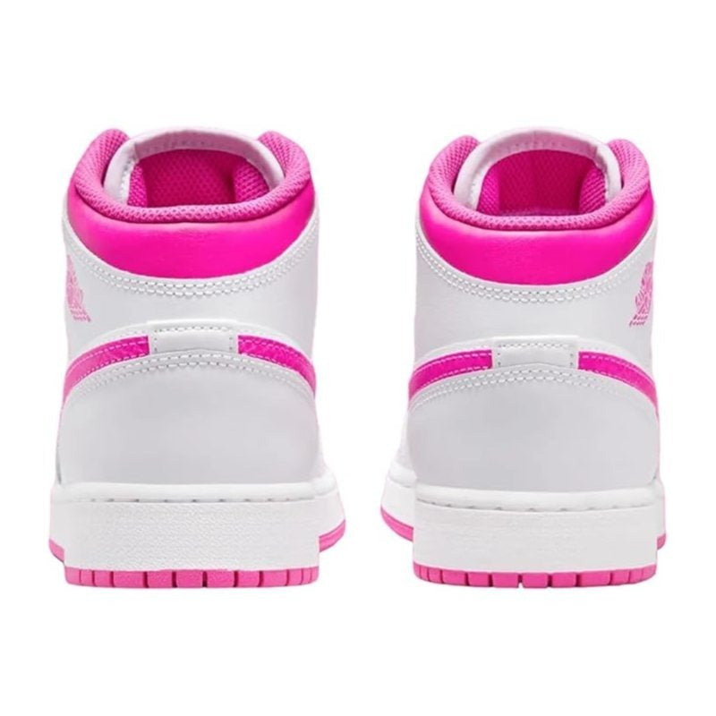 Jordan Air 1 Mid Grade School Iris Whisper/Fire Pink-White