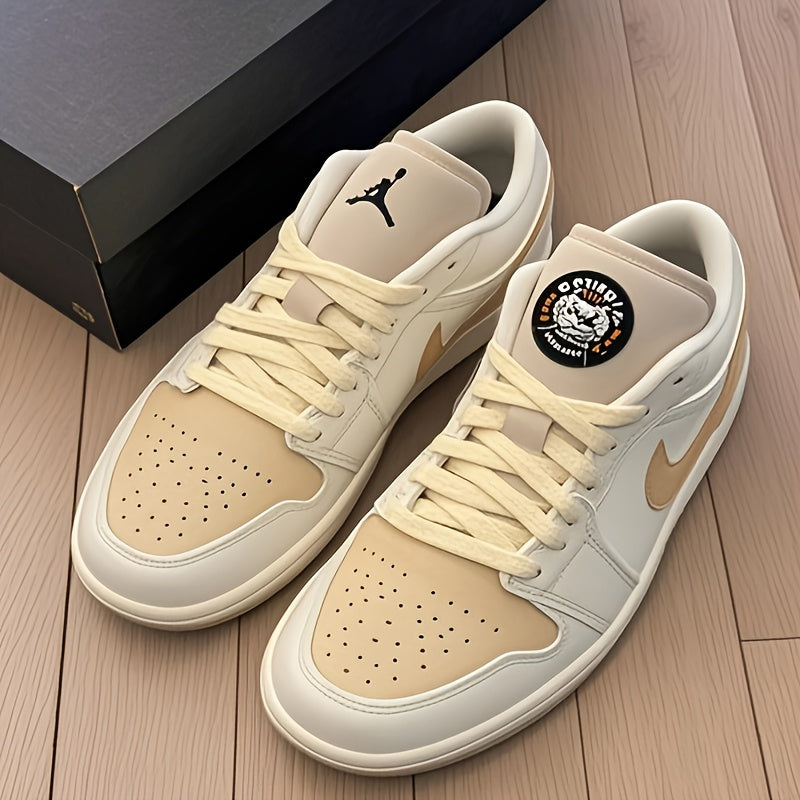 Jordan Air Jordan 1 Low Dongdan Men's Low - top Retro Basketball Shoes. Soft and comfortable, with excellent slip - resistance and wear - resistance. In white and brown colorway, Style Code: IB8855 - 121