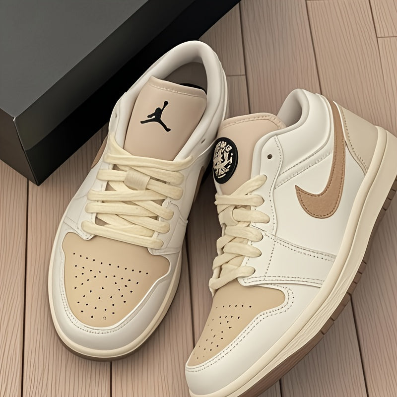 Jordan Air Jordan 1 Low Dongdan Men's Low - top Retro Basketball Shoes. Soft and comfortable, with excellent slip - resistance and wear - resistance. In white and brown colorway, Style Code: IB8855 - 121