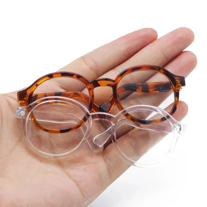 Labubu 6.5cm Transparent Plastic Glasses for 1/8 1/6 1/3 1/4 BJD for Labubu MSD Plush For EXO Doll Sunglasses