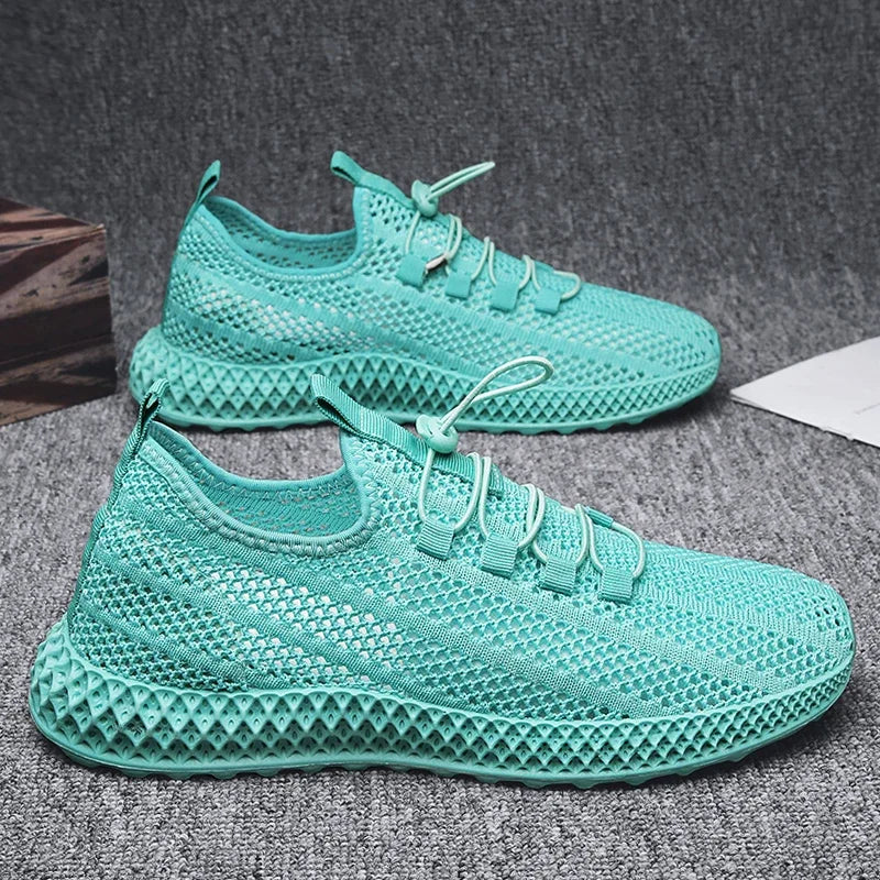 Summer Men Sports Shoes Mesh Breathable Casual Shoes 2024 New Outdoor Large Jogging Sports Shoes Men Vulcanized Shoes