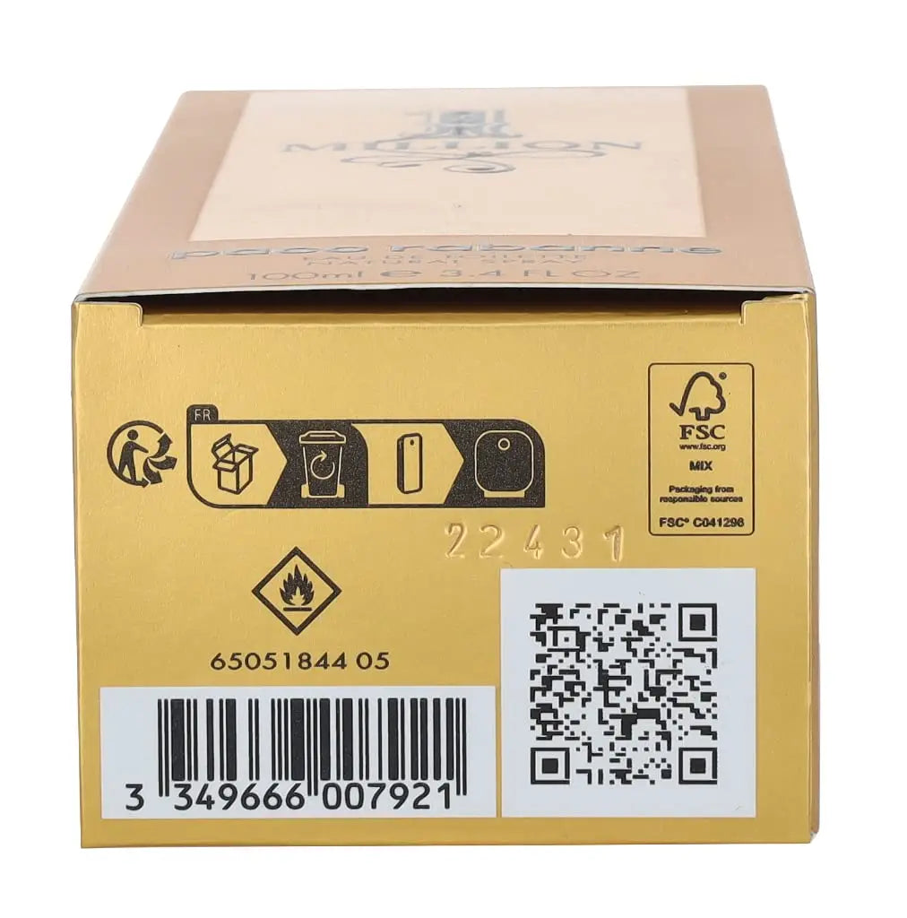 1 Million By Paco Rabanne For Men's Eau De Toilette TESTER 3.4 fl oz 100 ml Men's Cologne New in Box USA