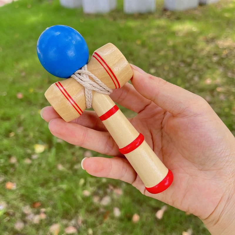 1pc Wooden Kendama Japanese Wrist Training Props Red / Blue Exercise Agility And Flexibility Portable Fitness Equipment TMZ