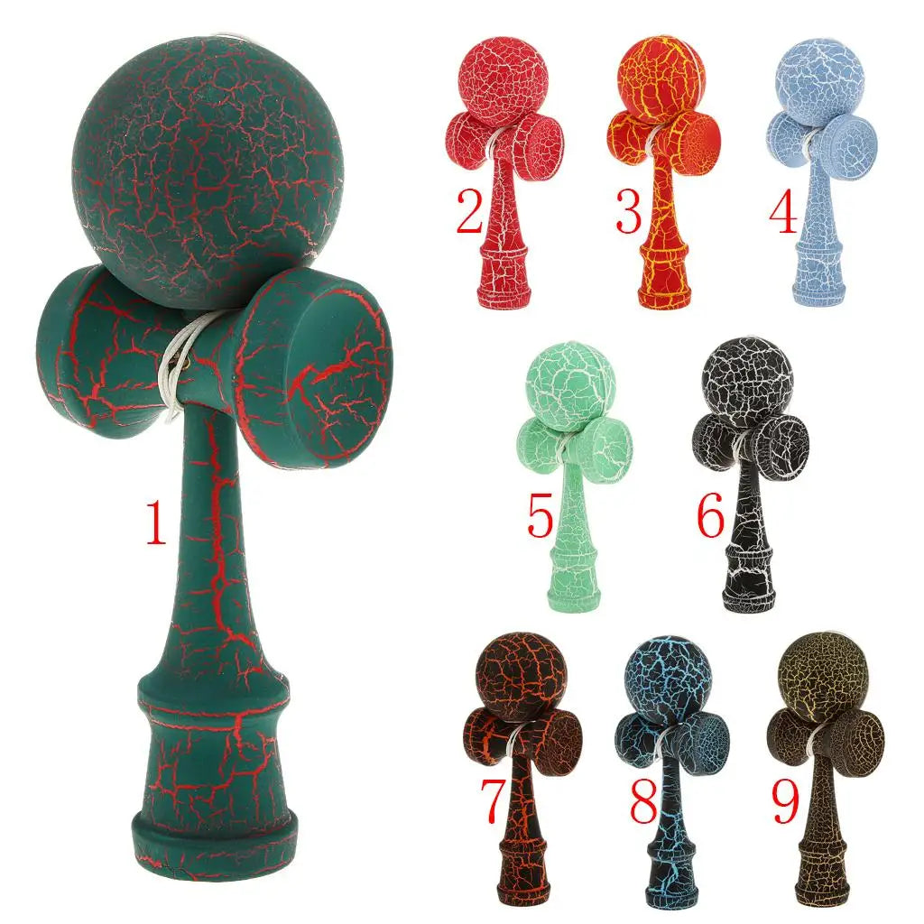 Full Crackle Paint Kendama Japanese Traditional Toy Kids Wooden Skill Ball Games