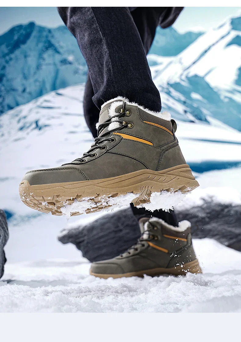 Male Boots Outdoor Non-Slip Hiking Boots Thickened Velvet Snow Boots Winter Boots Men Waterproof Snow Shoes For Man Good Quality