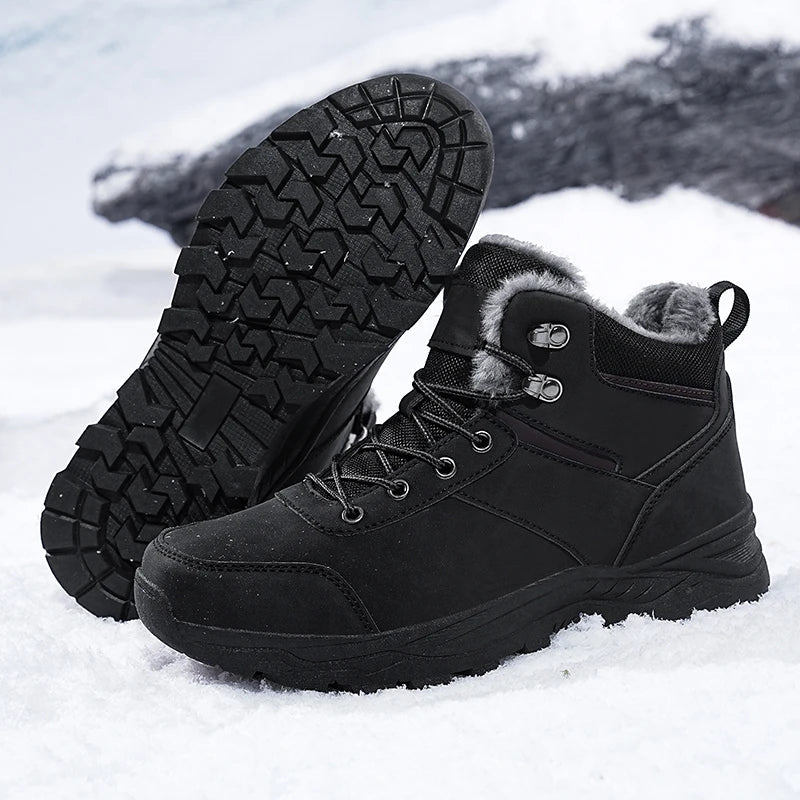 Male Boots Outdoor Non-Slip Hiking Boots Thickened Velvet Snow Boots Winter Boots Men Waterproof Snow Shoes For Man Good Quality