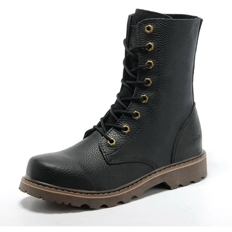 2023 New Outdoors Men Western Boots Vintage Cowboy Boots Male Lightweight Comfort Knight Boots Autumn Winter Shoes Large Size