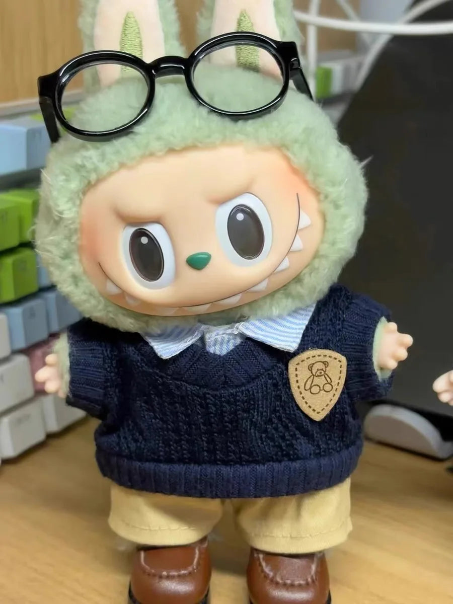 Labubu 17cm Clothes Outfit Accessories For The Monster Dolls Clothing Kid Gift Shirt Sweater Pants Shoes Student Uniforms