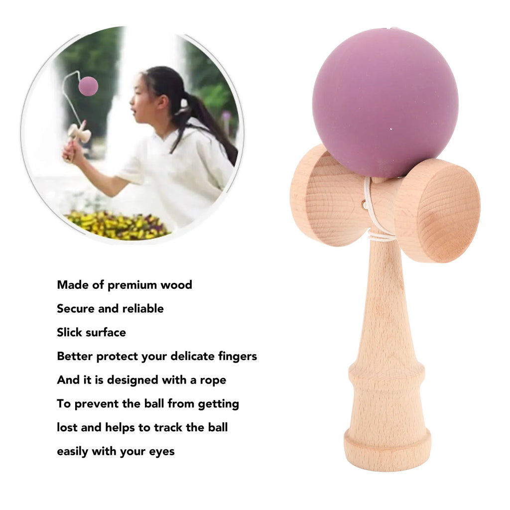 Kendama Wooden Portable Kendama Beech wood Improves Hand Eye Coordination with String for Indoor and Outdoor Wooden Kendama