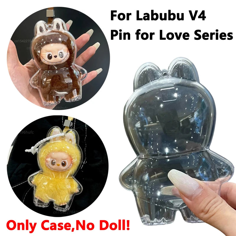 For LABUBU Protector Case Protection Cover V1 V2 Pendant Doll Storage Box Anti Dust Case For Labubu Clear Case Doll Accessories