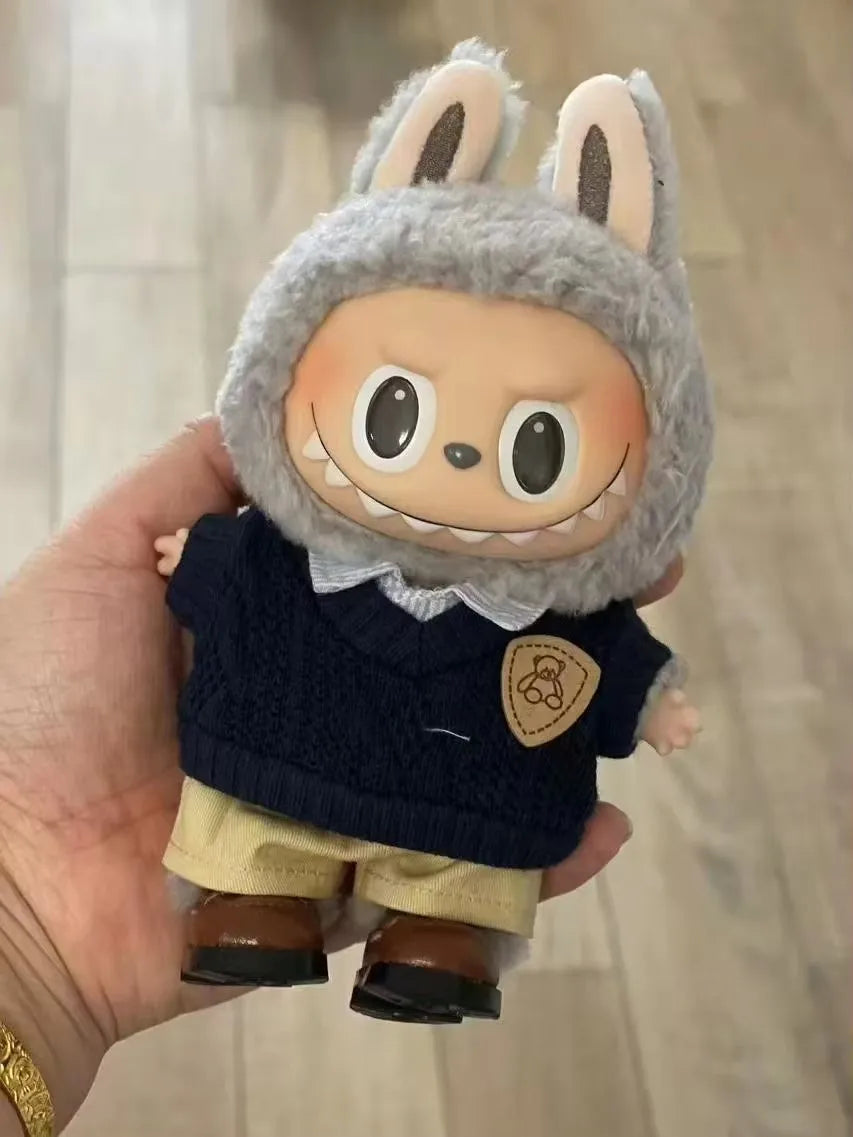 Labubu 17cm Clothes Outfit Accessories For The Monster Dolls Clothing Kid Gift Shirt Sweater Pants Shoes Student Uniforms