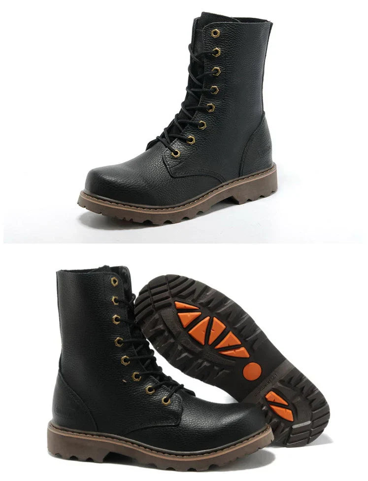 2023 New Outdoors Men Western Boots Vintage Cowboy Boots Male Lightweight Comfort Knight Boots Autumn Winter Shoes Large Size