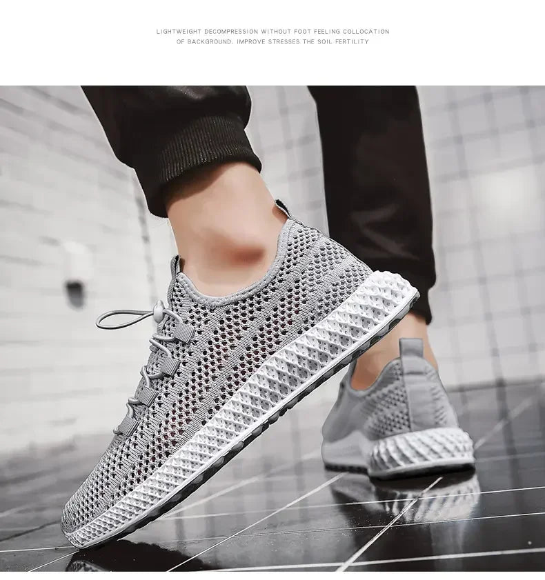 Summer Men Sports Shoes Mesh Breathable Casual Shoes 2024 New Outdoor Large Jogging Sports Shoes Men Vulcanized Shoes