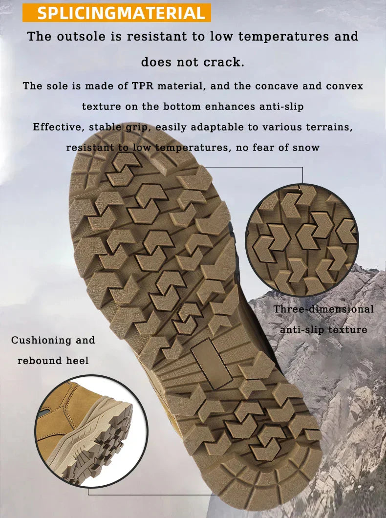 Male Boots Outdoor Non-Slip Hiking Boots Thickened Velvet Snow Boots Winter Boots Men Waterproof Snow Shoes For Man Good Quality