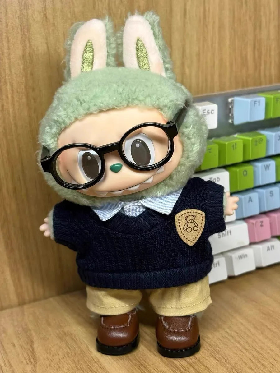 Labubu 17cm Clothes Outfit Accessories For The Monster Dolls Clothing Kid Gift Shirt Sweater Pants Shoes Student Uniforms
