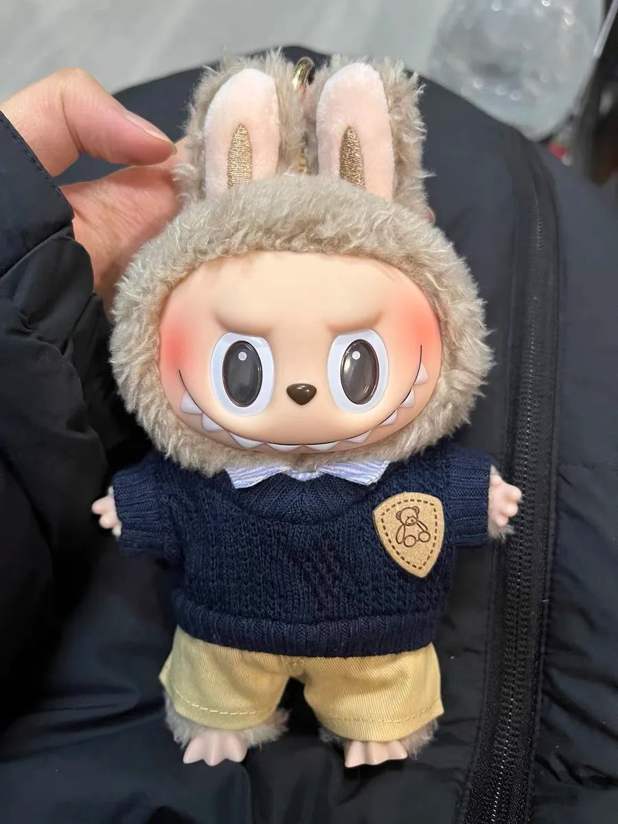 Labubu 17cm Clothes Outfit Accessories For The Monster Dolls Clothing Kid Gift Shirt Sweater Pants Shoes Student Uniforms