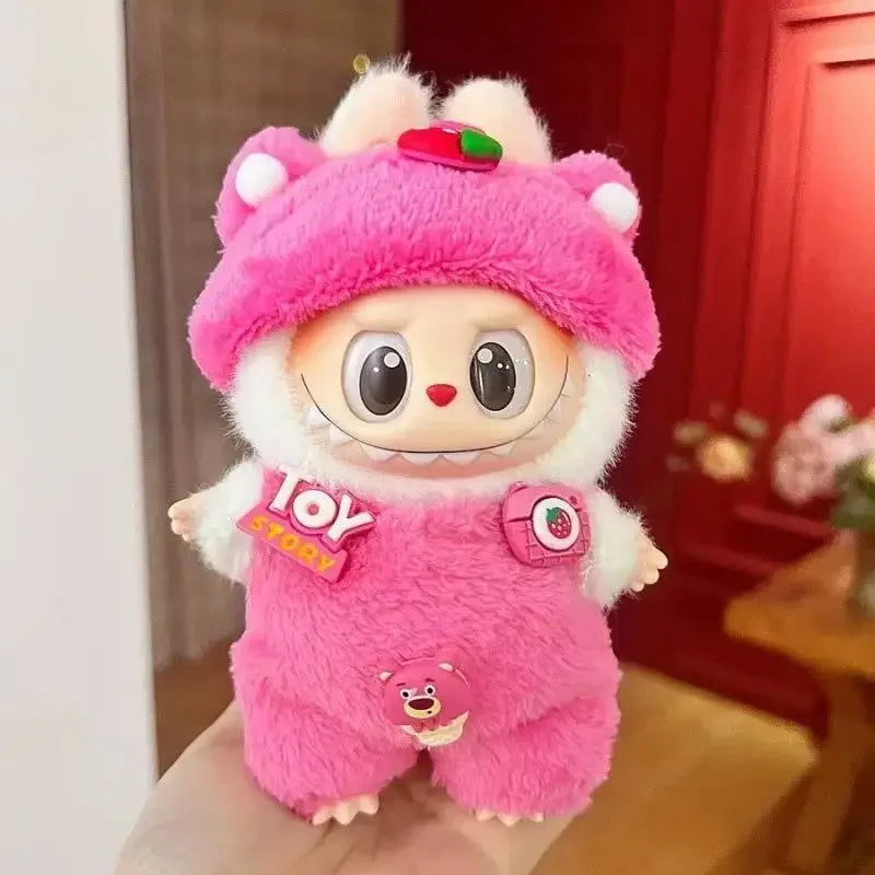Labubu Doll 17cm Fashion Hoodie Clothing BJD Mini Replacement Cartoon Doll Accessory Cute Decorative Item for Figurines