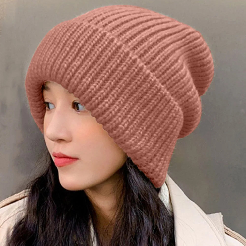 2022 Winter Warm Hats  Men Hats Solid Color Hip Hop Unisex Female Beanies for Women Casual Stacking Knitted Bonnet Caps