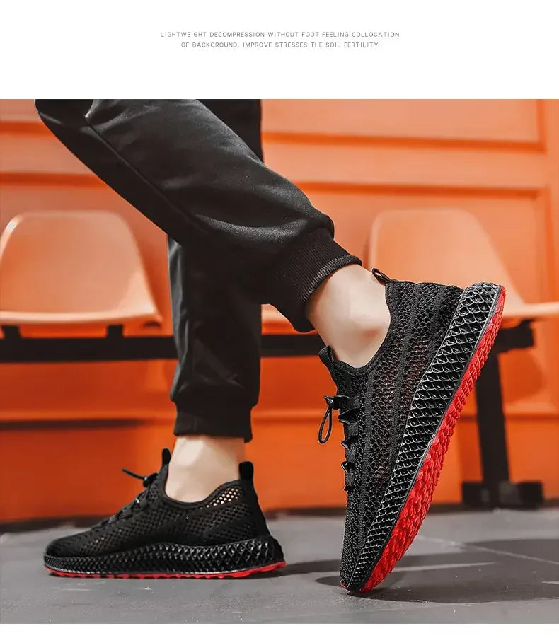 Summer Men Sports Shoes Mesh Breathable Casual Shoes 2024 New Outdoor Large Jogging Sports Shoes Men Vulcanized Shoes