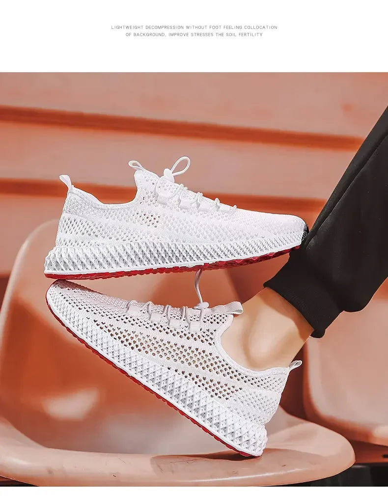 Summer Men Sports Shoes Mesh Breathable Casual Shoes 2024 New Outdoor Large Jogging Sports Shoes Men Vulcanized Shoes