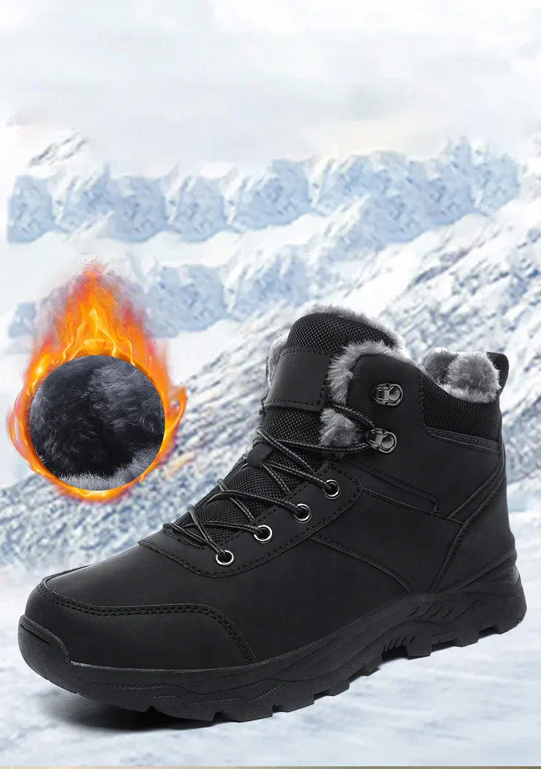 Male Boots Outdoor Non-Slip Hiking Boots Thickened Velvet Snow Boots Winter Boots Men Waterproof Snow Shoes For Man Good Quality