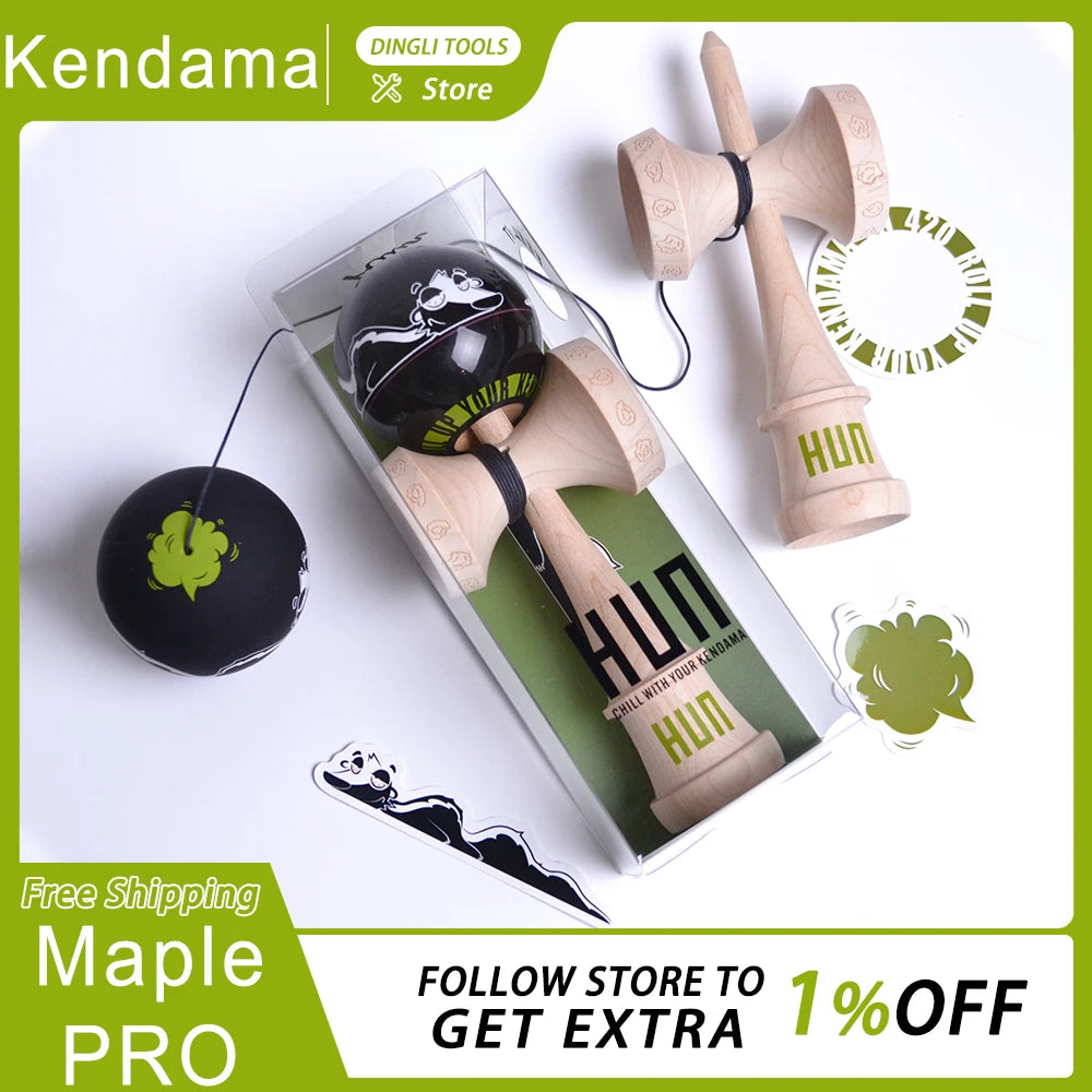 Original Hun Kendama Beginner Professionals Kendama Maple Fagus Sylvatica Material Accord With KWC Relieve Stress Portable Gifts