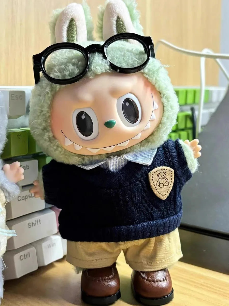 Labubu 17cm Clothes Outfit Accessories For The Monster Dolls Clothing Kid Gift Shirt Sweater Pants Shoes Student Uniforms