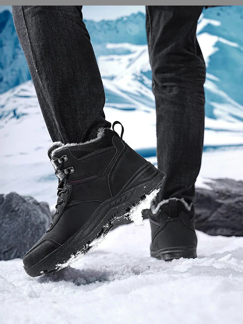 Male Boots Outdoor Non-Slip Hiking Boots Thickened Velvet Snow Boots Winter Boots Men Waterproof Snow Shoes For Man Good Quality