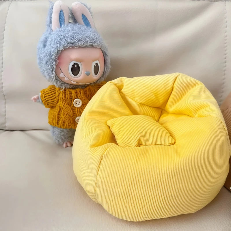 Labubu Doll Sofa for Labubu Mini Lazy Sofa Bed V1 V2 V3 DIY Clothing Accessories Cute Doll Cushion Children's Toy Gift