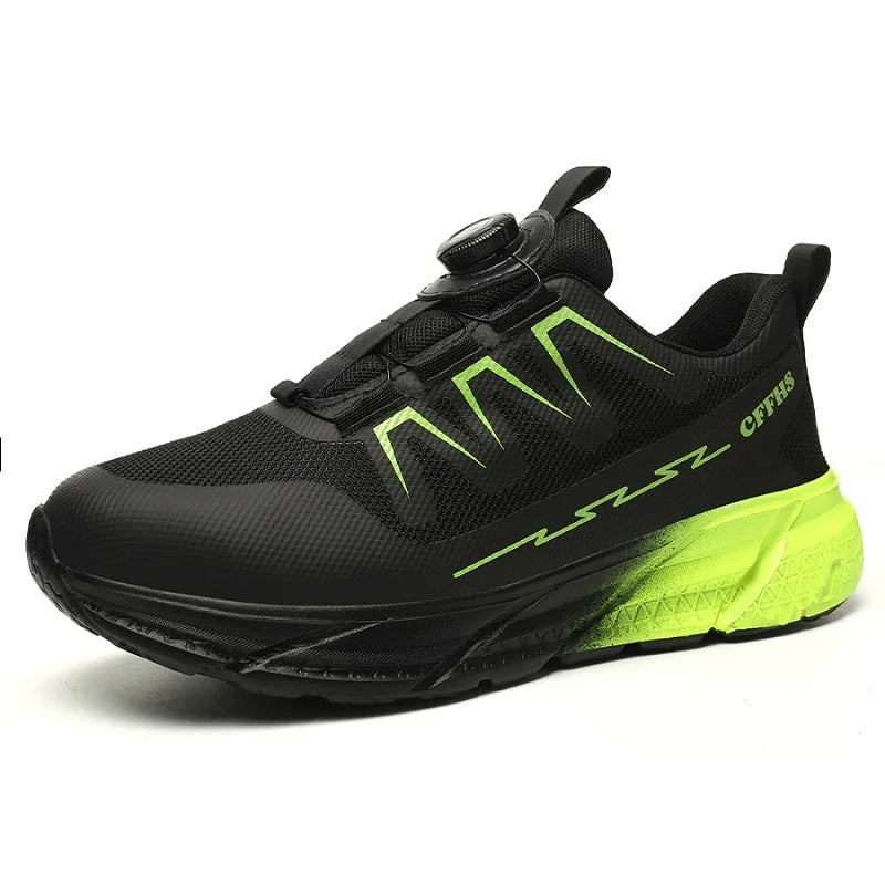 Rotating Buttons Work Safety Shoes For Women Men Steel Toe Shoes Puncture-Proof Women Work Sneakers Lightweight Protective Shoes