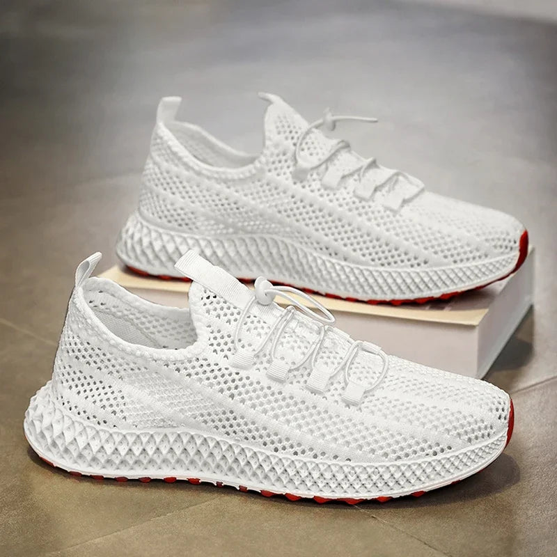 Summer Men Sports Shoes Mesh Breathable Casual Shoes 2024 New Outdoor Large Jogging Sports Shoes Men Vulcanized Shoes