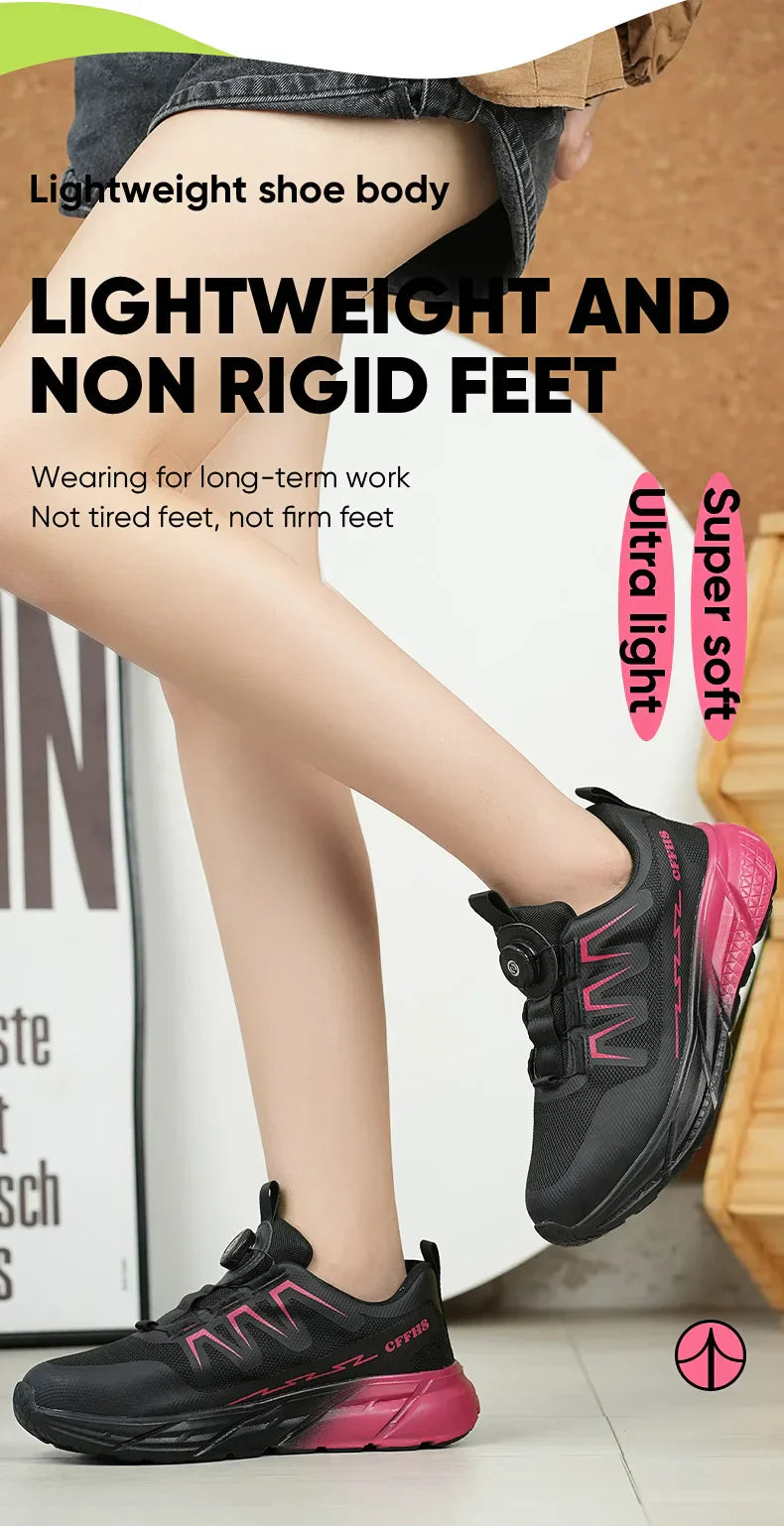 Rotating Buttons Work Safety Shoes For Women Men Steel Toe Shoes Puncture-Proof Women Work Sneakers Lightweight Protective Shoes