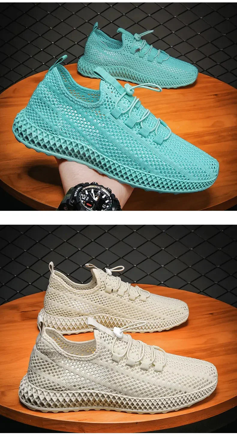 Summer Men Sports Shoes Mesh Breathable Casual Shoes 2024 New Outdoor Large Jogging Sports Shoes Men Vulcanized Shoes