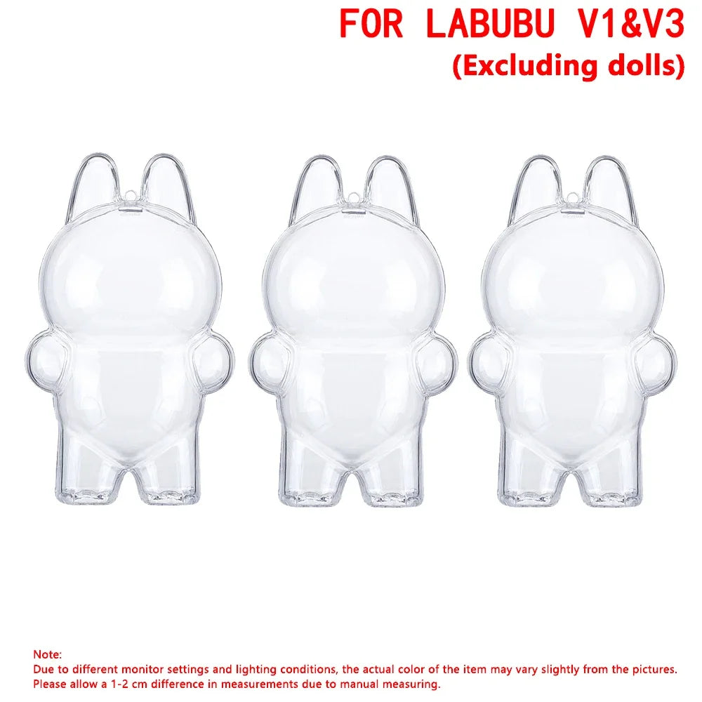 For LABUBU Protector Case Protection Cover V1 V2 Pendant Doll Storage Box Anti Dust Case For Labubu Clear Case Doll Accessories