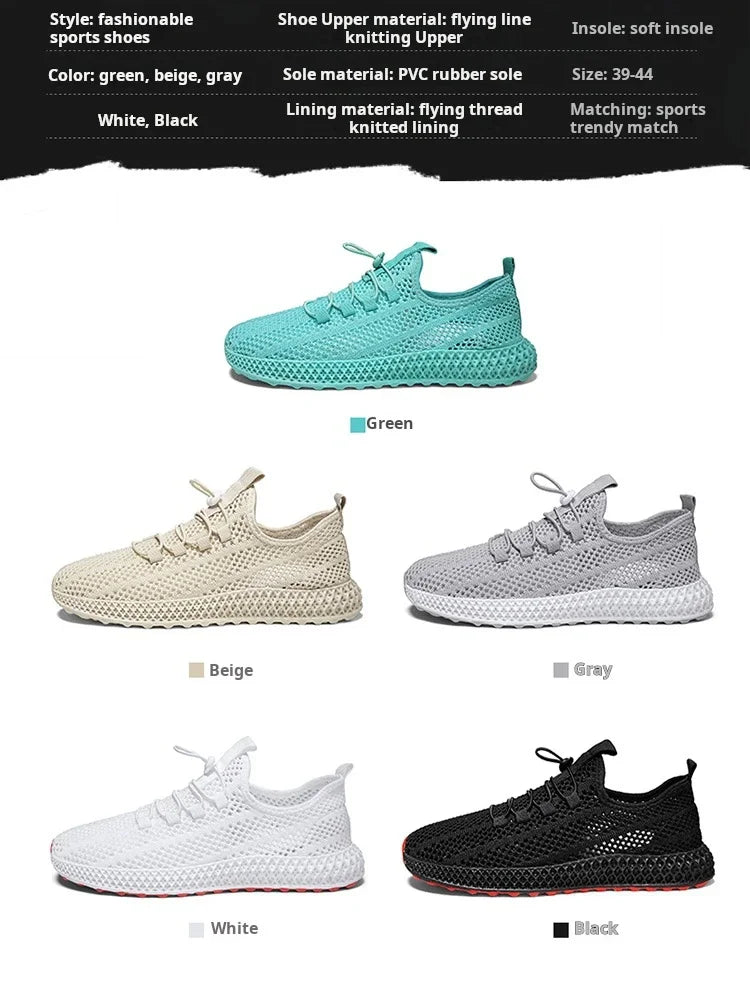 Summer Men Sports Shoes Mesh Breathable Casual Shoes 2024 New Outdoor Large Jogging Sports Shoes Men Vulcanized Shoes