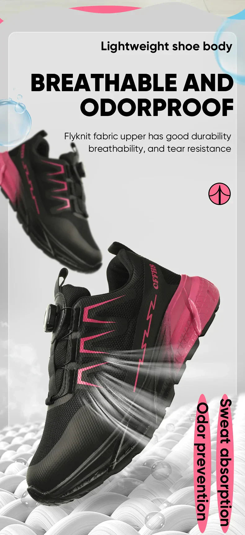 Rotating Buttons Work Safety Shoes For Women Men Steel Toe Shoes Puncture-Proof Women Work Sneakers Lightweight Protective Shoes