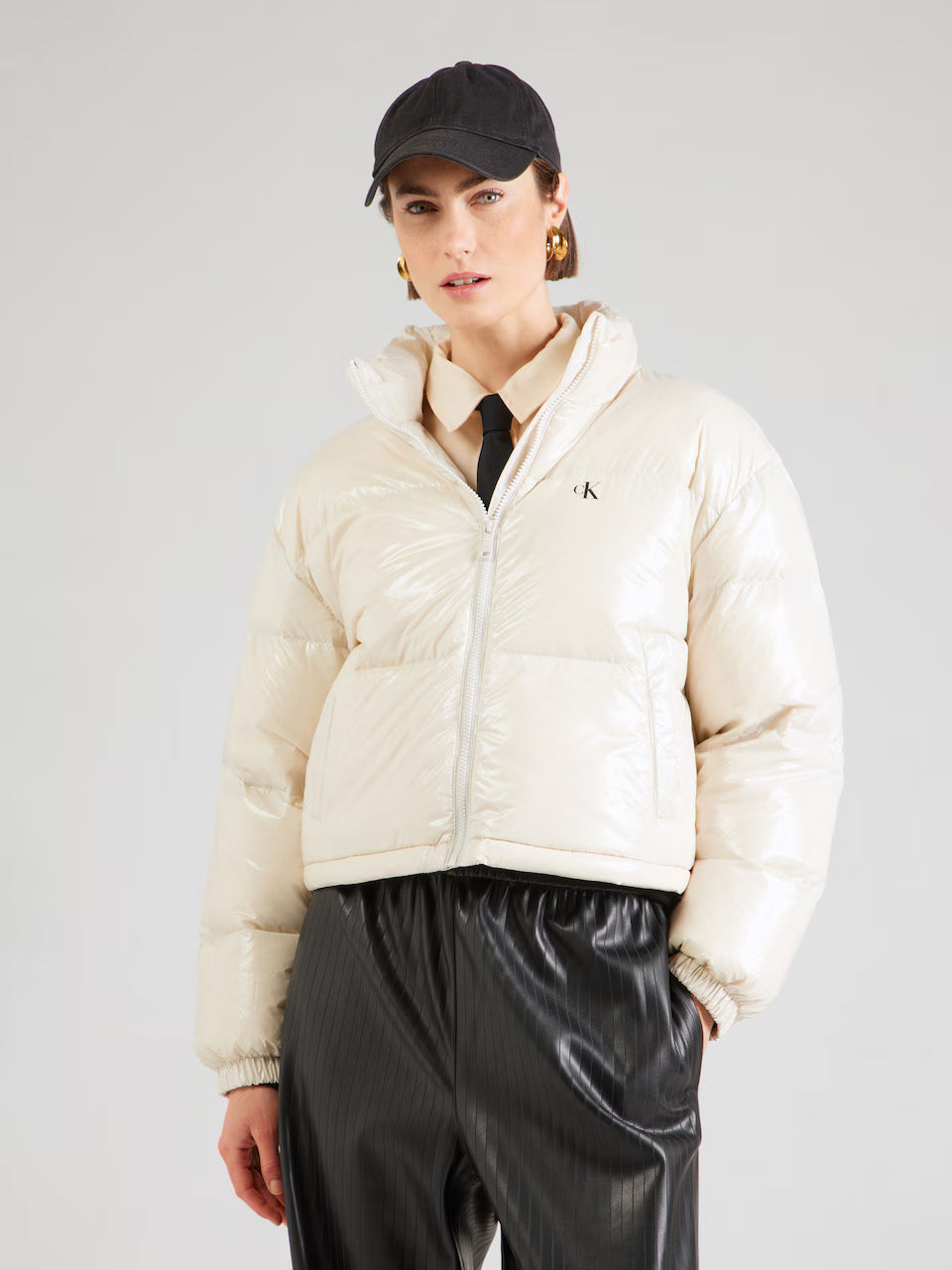 Geacă de iarnă Calvin Klein Jeans pe Alb 