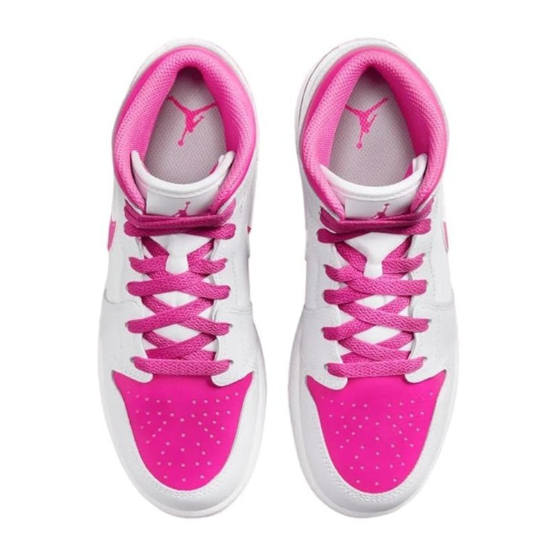 Jordan Air 1 Mid Grade School Iris Whisper/Fire Pink-White